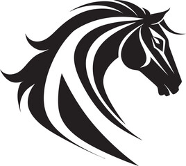 Stylized Mustang Symbol Graphic Design Powerful Horse Head Logo Vector Icon Art