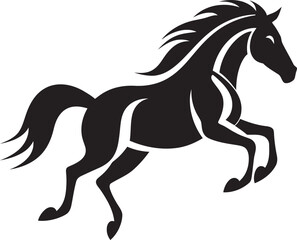 Galloping Stallion Logo Icon Art Graceful Horse Silhouette Vector Design