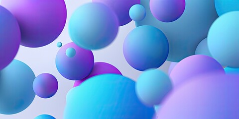 a image of a bunch of blue and purple balls floating in the air