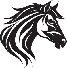 Galloping Mare Emblem Graphic Design Bold Horse Logo Vector Icon Art