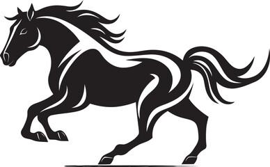 Stylized Horse Head Symbol Logo Graphic Powerful Horse Emblem Vector Design