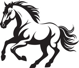 Galloping Stallion Symbol Logo Graphic Bold Equine Logo Vector Design