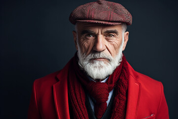 AI generated portrait of groomed handsome man dressed stylish suit