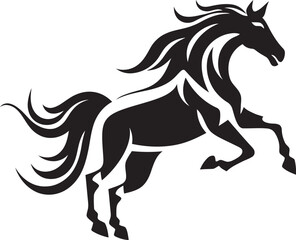 Majestic Stallion Icon Graphic Art Dynamic Equine Logo Vector Icon Design