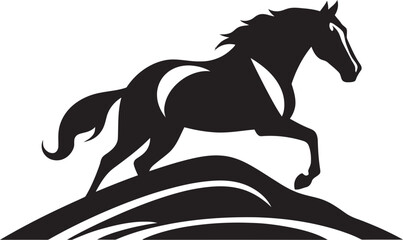 Galloping Stallion Logo Icon Art Graceful Horse Silhouette Vector Design