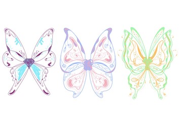 Colorful line drawing of a butterfly