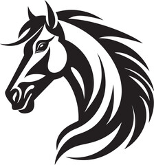 Elegant Equestrian Emblem Logo Graphic Majestic Mustang Icon Vector Art