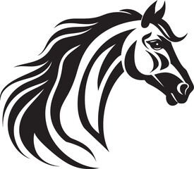 Fototapeta premium Dynamic Equine Symbol Graphic Art Inka Fish Design Minimal Tribal Logo