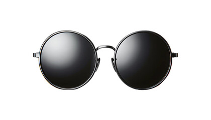 round black sunglasses isolated on the transparent background.
