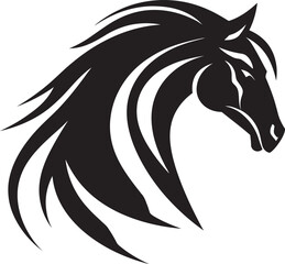 Flowing Mane Horse Icon Logo Graphic Bold Horse Silhouette Vector Design