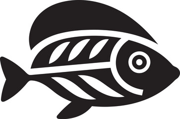 Minimal Tribal Fish Icon Inka Symbol Ancient Inka Fish Design Ethnic Logo