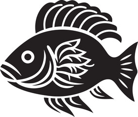 Ethnic Tribal Fish Logo Inka Design Inka Style Fish Emblem Minimal Logo