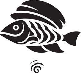Ethnic Inka Fish Design Minimal Logo Inka Fish Symbol Tribal Artwork