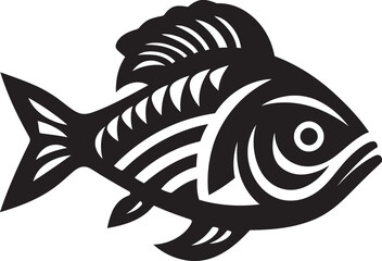 Inka Style Fish Icon Minimal Logo Ancient Tribal Fish Art Inka Emblem