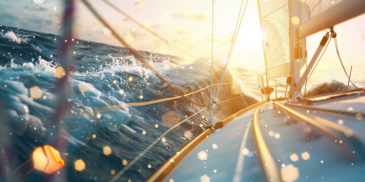 A sailor navigates the open waters, guided by the wind and the stars, their connection to nature deep and profound