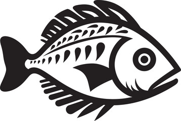 Ethnic Tribal Fish Emblem Inka Design Inka Fish Symbol Minimalistic Tribal Art