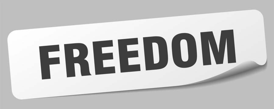freedom sticker. freedom label