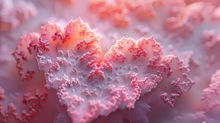Fototapeta premium Close-up of a heart-shaped coral in pink hues