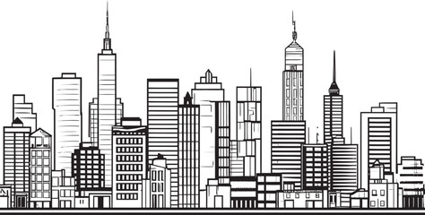 Minimalist City Scene Building Icon Line Art Urban Landscape Cityscape Logo