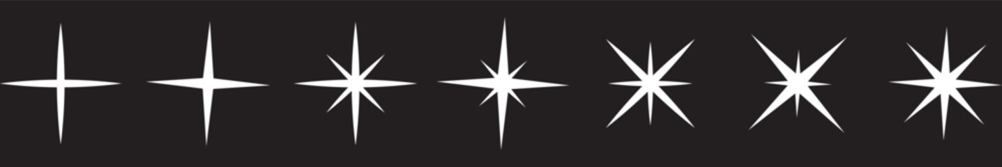 Fototapeta premium Set of Sparkle star icons.Stars sparkles vector.