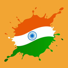 Indian Flag illustration of a background with splashes