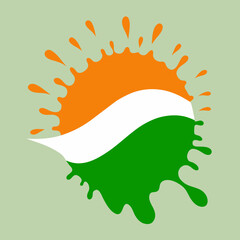 Indian Flag illustration of a background with splashes