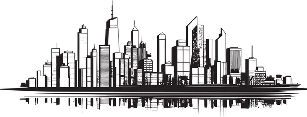 Building Outline Icon Urban Graphic Architectural Line Design Cityscape Logo