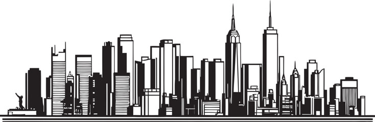 Architectural Line Art Cityscape Logo Minimalist City Scene Line Drawing Graphic