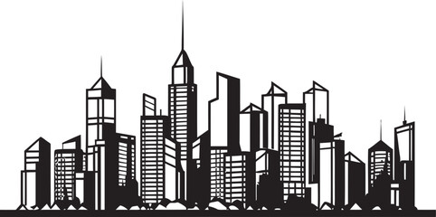 Cityscape Sketch Architectural Emblem Linear Cityscape Drawing Urban Graphic
