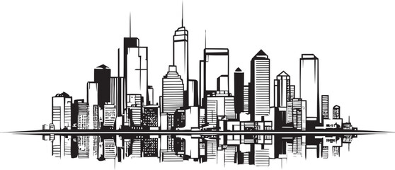 Building Silhouette Icon Minimalist Emblem Architectural Line Design Line Art Icon