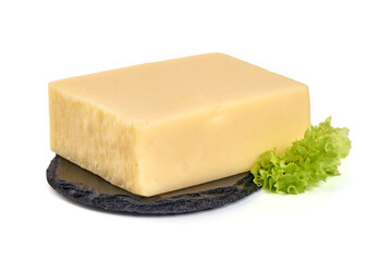 Semi-Hard Edam cheese, isolated on white background