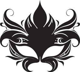 Black and Gold Masquerade Symbol Logo Art Masked Ball Emblem Icon Design