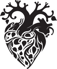 Abstract Human Heart Icon Minimal Emblem Minimal Artistic Design Heart Logo
