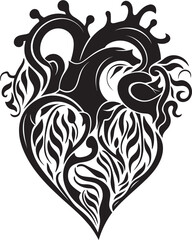 Linear Heart Icon Abstract Graphic Contemporary Heart Symbol Minimalistic Emblem