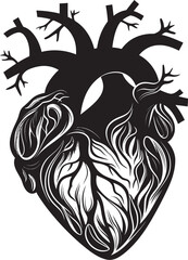 Elegant Heart Logo Abstract Emblem Abstract Human Heart Iconic Logo