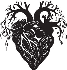 Modern Abstract Heart Graphic Icon Elegant Heart Emblem Minimal Design