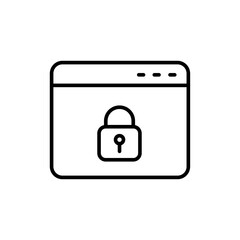 Locked website outline icons, minimalist vector illustration ,simple transparent graphic element .Isolated on white background