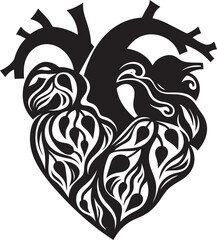 Sleek Heart Icon Design Logo Minimal Abstract Heart Graphic Emblem