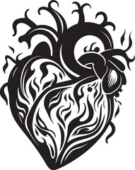Minimalist Heart Symbol Icon Emblem Abstract Human Heart Logo Concept