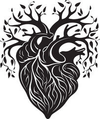 Minimal Artistic Heart Graphic Symbol Linear Heart Icon Abstract Emblem