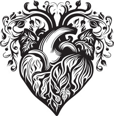 Simple Heart Outline Iconic Design Minimal Artistic Heart Graphic Symbol