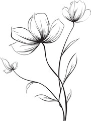 Elegant Minimalist Design Flower Logo Geometric Flower Emblem Abstract Icon