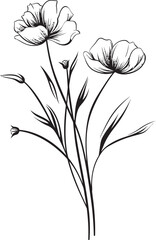 Contemporary Blossom Design Minimalist Logo Simple Floral Emblem Logo Graphic