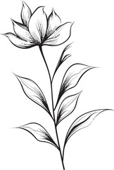 Sleek Floral Outline Minimalist Logo Modern Line Drawing Flower Icon Design