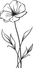 Sleek Geometric Design Flower Icon Modern Line Art Emblem Minimalist Logo