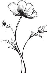 Elegant Floral Symbol Iconic Graphic Linear Petal Design Minimal Logo