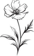 Simple Flower Emblem Graphic Icon Abstract Botanical Symbol Minimal Logo