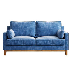 PNG Modern lounge sofa blue color mid century living room furniture