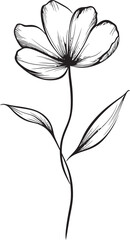 Minimal Line Art Blossom Graphic Design Abstract Floral Icon Minimal Logo