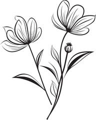 Elegant Abstract Petal Minimalist Logo Geometric Line Drawing Symbol Flower Graphic